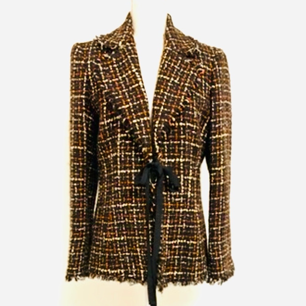 Women's Brown Tweed Boucle Jacket